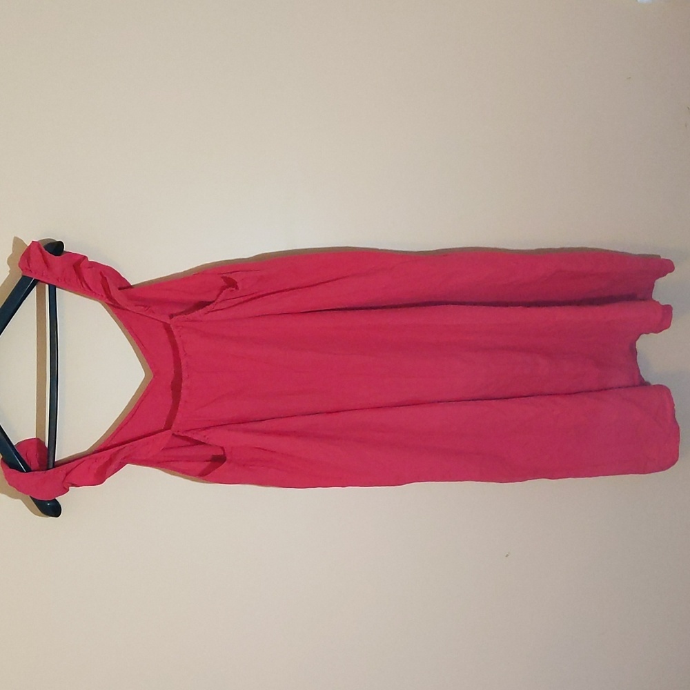 Joe Fresh| NWT Pink Ruffled Strap and Collar Summer Dress Linen Cotton Blend - Picture 7 of 15